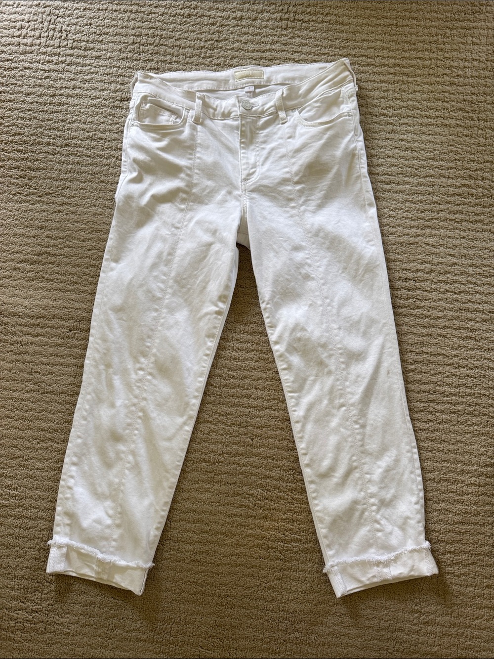 Kut from the Kloth White Ankle Jeans Amy Cropped Straight